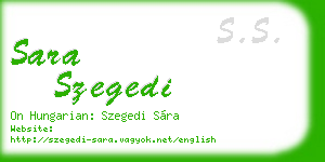 sara szegedi business card