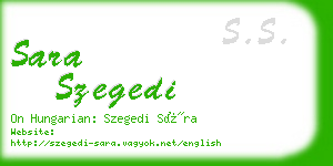 sara szegedi business card